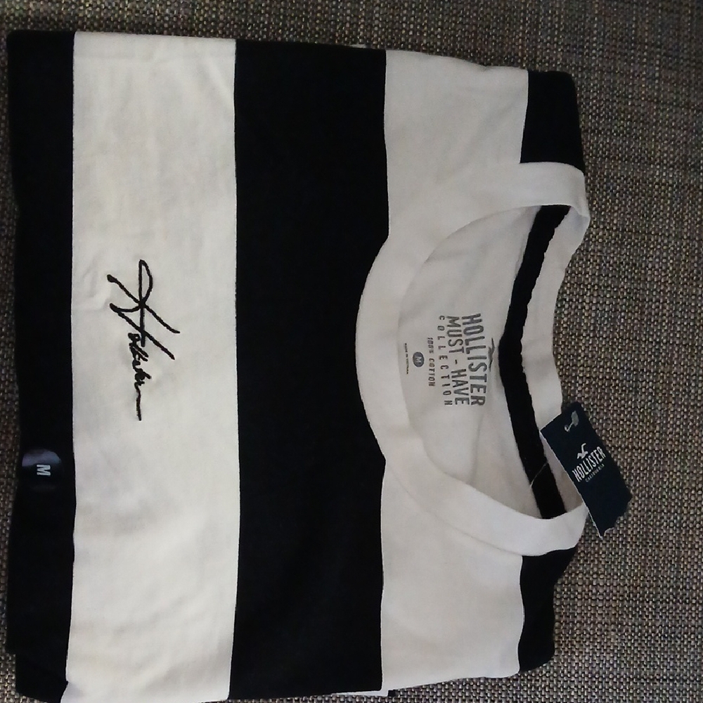 Black and White Striped Men's Shirt - Picture 2 of 4